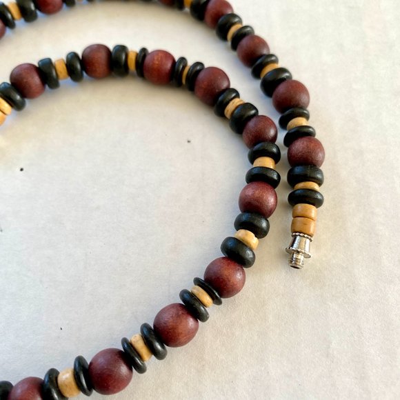 Handmade African Wood Bead Necklace - Picture 7 of 10